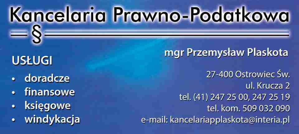 Kancelaria Prawno - Podatkowa - finanse usługi OSTROWIEC ŚWIĘTOKRZYSKI biuro rachunkowe OSTROWIEC ŚWIĘTOKRZYSKI